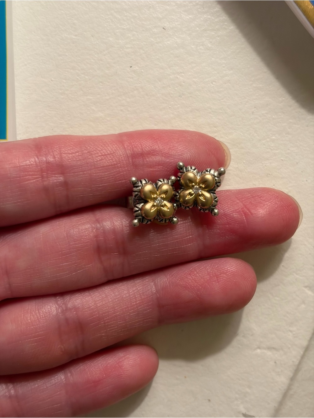 Barbara Bixby diamond lotus stud earrings